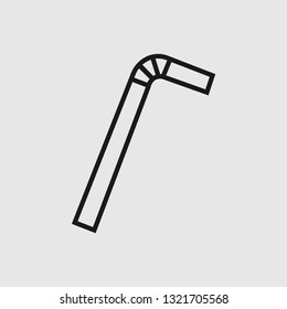 Single use plastic straw. Plastic pipe icon. Simple design. Vector illustration EPS 10.