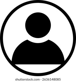 A single user profile icon, perfect for avatars, representing a person's profile or account.