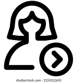 single user with right direction arrow layout