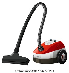 Single vacumm cleaner with wheels illustration