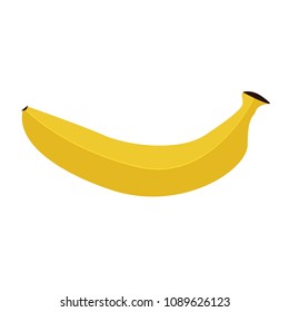 Single vector Banana with flat and solid color design.