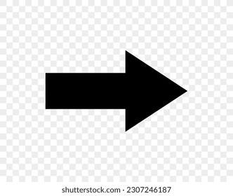 Single vector black arrow. Simple right black arrow illustration, next button, pointer, icon.