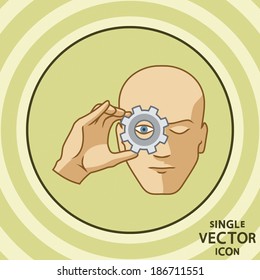 Single vector color flat icon. Innovation search.