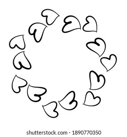 Single vector design element - Frame with hearts for romantic design, Valentine's day cards, wedding cards and invitations.