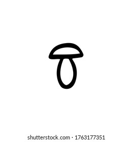 Single vector doodle element isolated on white background. Mushroom