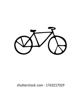Single vector doodle element isolated on white background. Bicycle