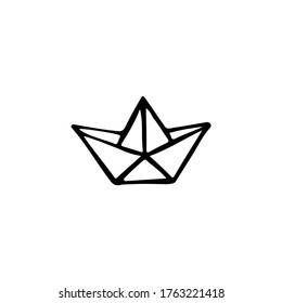 Single vector doodle element isolated on white background. Origami