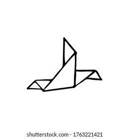 Single vector doodle element isolated on white background. Origami
