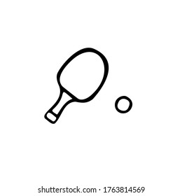 Single vector doodle element isolated on white background. Table tennis