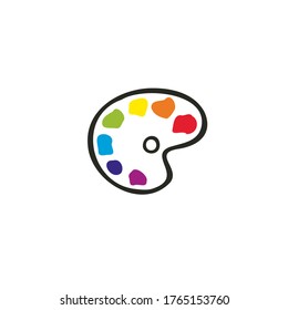 Single vector doodle element isolated on white background. Painter's palette