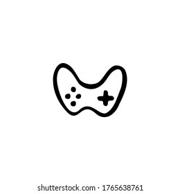 Single vector doodle element isolated on white background. Gamepad