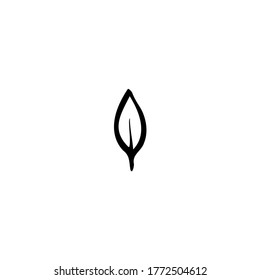Single vector doodle element isolated on white background. Leaf