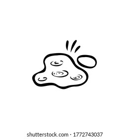 Single vector doodle element isolated on white background. Puddle