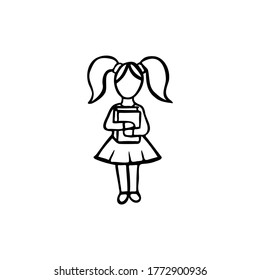 Single vector doodle element isolated on white background. Student