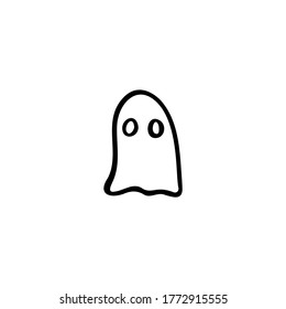 Single vector doodle element isolated on white background. Ghost