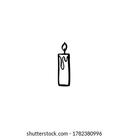 Single vector doodle element isolated on white background. Candle