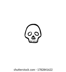 Single vector doodle element isolated on white background. Skull