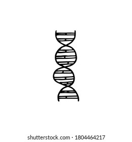 Single Vector Doodle Element Isolated On White Background. DNA Helix