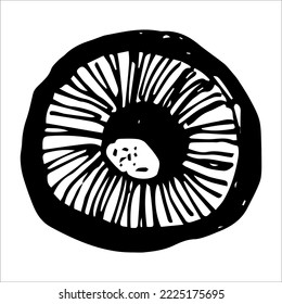 single vector element is a cut mushroom cap