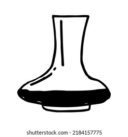 A single vector element is a glass vase on a white background. Doodle illustration. For menus, book illustrations, postcards, prints on fabric and scrapbooking paper.