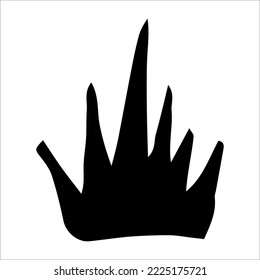 A single vector element is a grass silhouette