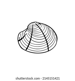 Single vector element isolated on white background. Seashell