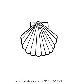 Single vector element isolated on white background. Seashell