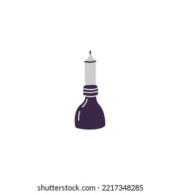 Single vector element isolated on white background. A candle in the glass bottle.