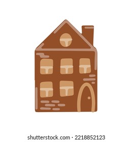 single vector element isolated on white background. Gingerbread house