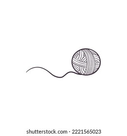 Single vector element isolated on white background. A yarn ball.