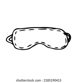 A single vector element is a sleep mask made of fabric. Doodle illustration. Hand-drawn. It can be used for stickers, patterns, wrapping paper, logos, icons.