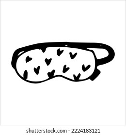 Single vector element sleep mask with hearts