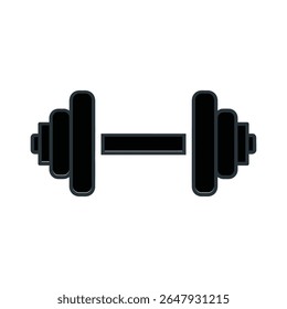 Um único ícone de vetor de um haltere, estilo plano, representando treinamento de força e fitness, design mínimo moderno