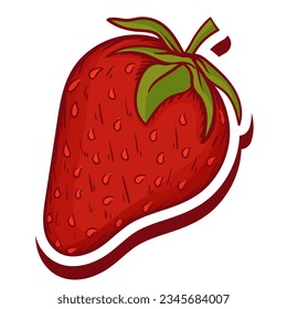 single vector illustration of fresh strawberry fruit