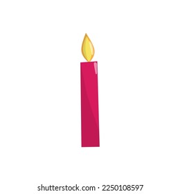 Single vector image of a candle in pink color