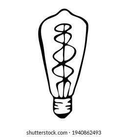 bombilla vectorial única, arte de línea de doodle