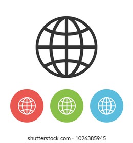Single vector outline icon of globe