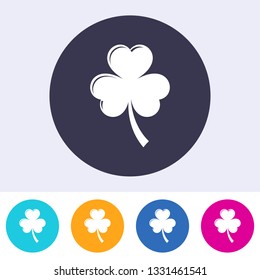 Single vector round abstract clover leave sign icon