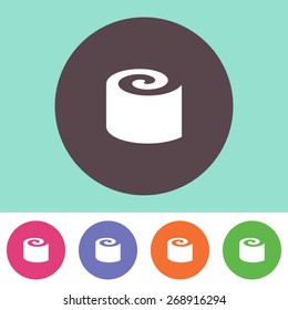 Single vector sushi icon on round colorful buttons