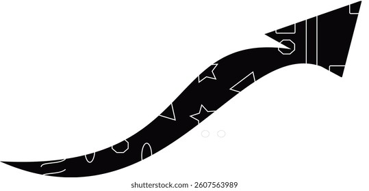 A SINGLE VECTOR TATOO BASED GROWTH ARROW.