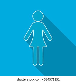 Single vector woman flat icon long shadow design