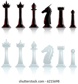 Single versions of all chess set pieces svg