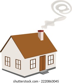 Einzelvilla mit Rauchpfad, auf der Internet-