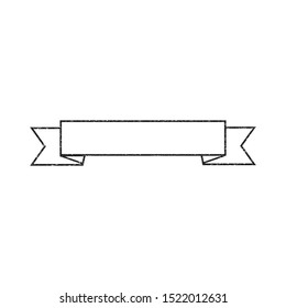 single vintage outline ribbon banner. Vector illustration
