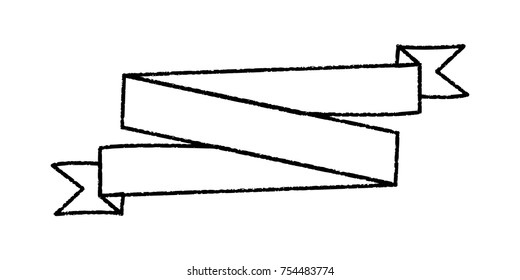 single vintage outline ribbon banner