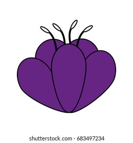 single violet flower icon image