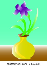 the single violet orchid vase