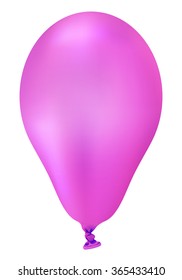 Single Violet Vector Balloon - Isolated on White Background - Birthday Party, Carnival Decoration