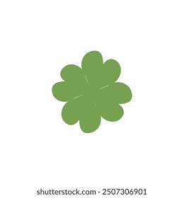 A single, vivid green clover leaf isolated on a white background, embodying themes of nature, luck, and growth. Perfect for St. Patrick s Day designs or eco-friendly concepts.