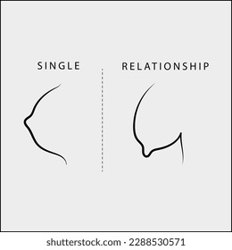 single vs relationship funny line art